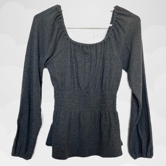 Madewell - Plush Square-Neck Smocked Top - Picture 2 of 8